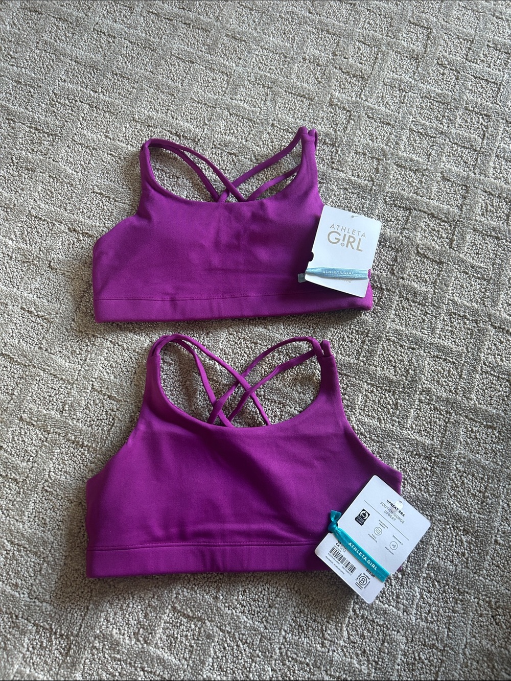 Athleta girls sports bras, new size L/12